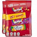 SKITTLES Original,SKITTLES Wild Berry STARBURST &amp; LIFE SAVERS Hard Candy Fun Size Fruity Candy Assortment,135 Ct Bulk Bag,(Pack of 2)