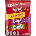 SKITTLES Original, SKITTLES Wild Berry STARBURST &amp; LIFE SAVERS Hard Candy Fun Size Fruity Candy Assortment, Bulk Bag, 45.85 Ounce (135 Count) (Pack of 8)
