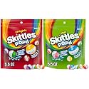 SKITTLES POP'd Freeze Dried Candy Original and Sour Candy Bundle, 5.5 Oz Resealable Crunchy Candy Bag, Pack of 2