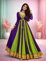 skitty Women Striped Embellished Anarkali Kurta