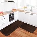 SKIVE India Kitchen Mat and Runner with Anti Skid Backing,Colour Coffee Set of 2 (40x120(40 x 60) CM