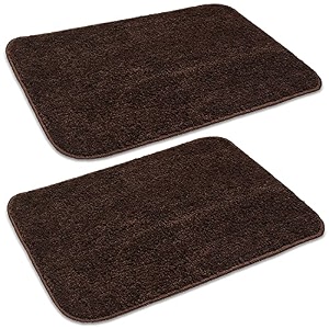 skive india set of 2 piece mats with anti skid rubber backingcolour cofeesize40 x 60 cm set of 2 piece