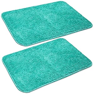 skive india set of 2 piece mats with anti skid rubber backingcolour aquasize40 x 60 cm set of 2 piece