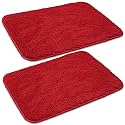 SKIVE India Set of 2 Piece mats with Anti Skid Rubber BackingColour Red Size(40 x 60 cm) Set of 2 Piece