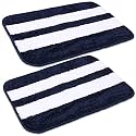 SKIVE India Set of 2 Piece mats with Anti Skid Rubber Backing,Colour Blue with White Strip Set of 2 (40 x 60 cm)