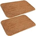 SKIVE India Set of 2 Piece mats with Anti Skid Rubber BackingColour Beige,Size(40 x 60 cm) Set of 2 Piece
