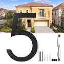 SKLK-SEL16 Inch Modern House Numbers for Outside,Metal Large House Numbers for Outside,Address Numbers For House Matte Black Outdoor Floating Flush Mount Vertical Horizontal Home Address Numbers 5
