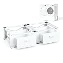 SKM 2-Pack 28" Washer and Dryer Pedestal Stand with Storage Drawer | Heavy-Duty Steel Frame, 700LB Capacity | 14.3 Inch Lift to Reduce Back Strain, White