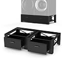 SKM 29" Washer &amp; Dryer Pedestals with Drawer - 2 Pack Laundry Stand Raiser, 14.3" Height, Steel Construction, Black