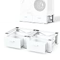 SKM 29 x 29 x 14 in Washer and Dryer Pedestals with Drawers, 2-Pack, White