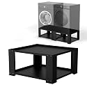 SKM Universal Washer &amp; Dryer Pedestal for 27" &amp; 28" Machines | Heavy-Duty Steel, 700LB Capacity | 15.7" Height, Anti-Slip &amp; Shock-Absorbing, Black