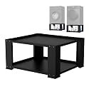 SKM Universal Washer and Dryer Pedestal Stand for 27" & 28" Machines | Heavy-Duty Steel, 700LB Capacity | 15.7" Height, Anti-Slip Design, Black