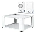 SKM Universal Washer and Dryer Pedestal Stand for 27" & 28" Machines | Heavy-Duty Steel, 700LB Capacity | 15.7" Height, Anti-Slip Design, White