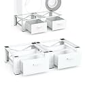 SKM Washer and Dryer Pedestal with Drawer, Laundry Pedestal for Washer and Dryer Stand, Heavy Duty Steel Washing Machine Stand Height Raiser (2, white, 28" W x 29" D x 14" H)