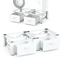SKM Washer and Dryer Pedestals with Drawers, 2-Pack, 28 x 29 x 14 in, White