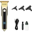 SKMEI Beard Trimmer and Hair Clipper for Men - Cordless, USB Rechargeable With Combs for Barbers and Kids (Multicolor) (Gold)