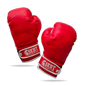 skmt 10oz 12oz boxing gloves for training punching sparring punching bag boxing bag gloves punch bag mitts muay thai kickboxing mma martial arts workout red white cotton filling 12 oz