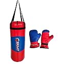 SKMT NEVER LOSE UNTIL YOU WIN Kids Boxing Kit, Kids Boxing Kit Set, Kids Boxing Set, Boxing Set for Kids, Punching Bag with Punching Gloves (2-8 Years) (Blue RED)