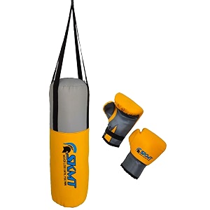 skmt never lose until you win kids boxing kit punching bag with punching gloves 2-8 years yellow
