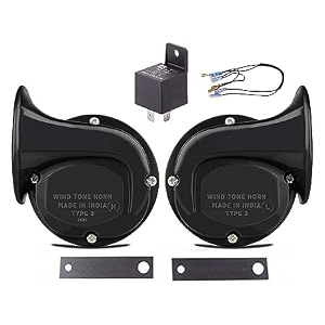 skoda type windtone horn compatible with all bikescarstruckvanscooties set of 2horn with relay and wire