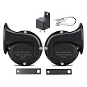 Skoda Type Windtone Horn compatible with All Bikes/Cars/Truck/Van/Scooties (Set of 2,Horn with Relay and wire)