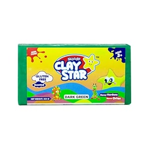 skoodle clay star dark green bar 454gm for modelling amp sculpting scented non-toxic clay for 3 years gift for kids