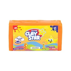 skoodle clay star orange clay bar 454gm for modelling amp sculpting scented clay non-toxic for 3 years gift for kids