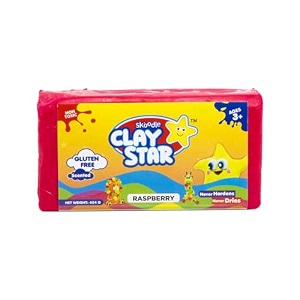 skoodle clay star raspberry clay bar 454gm for modelling amp sculpting scented clay non-toxic for 3 years gift for kids