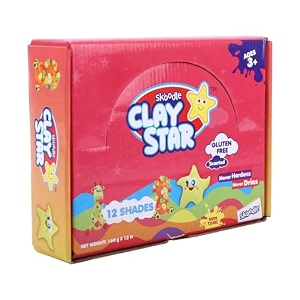 skoodle clay star set of 12 multicolor reusable amp non toxic clays for kids 160 gms each never-dries never-hardens creative art crafts gift for kids for 3 years