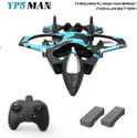 SKOON Remote Control Fighter Drone Toy with LED | 4-Propeller RC Fighter Jet Plane (Black, Blue)