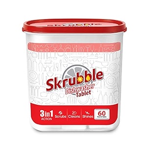 skrubble dishwasher tablet container -pack of 60 white model number sk-dt-pck60