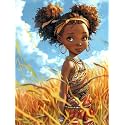 SKRYUIE 5D African American Diamond Painting Kits - DIY Diamond Art Kits for Adults Autumn, Full Round Drill - Crystal Cross Stitch - Adults Craft for Wall & Office Decor - 12x16 Inch z1
