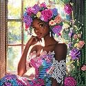 SKRYUIE DIY Diamond Art Kits for Adults African Special Shape - 5D Diamond Painting Kits for Adults African American - Cross Stitch Crystal Embroidery - Craft for Wall & Office Decor 12×12 Inch