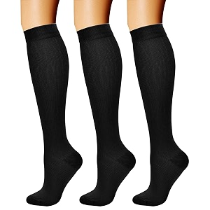 skudgear comfortable compression socks stockings pain relief for men and women - 3 pcs black lxl  multipurpose  stocking for swollen  unisex winterwear  pregnancy ankle cotton socks