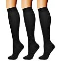 Skudgear Compression Socks Stockings Pain Relief for Men and Women - 3 Pcs (Black, S/M) | Multipurpose | Stocking for Swollen | Winterwear | Pregnancy Ankle Socks | Unisex Cotton Socks