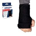 Skudgear Right Wrist Support Brace | with Removable Steel Plate for Sports Injuries | Pain Relief Carpal Tunnel Splint Wrap | Palm Support | Thumb Support Men Women | Fingertip Compression Gloves