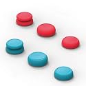 Skull &amp; Co. Skin, CQC and FPS Thumb Grips Set Joystick Cap Analog Stick Cap for Nintendo Switch Joy-Con Controller - Neon Red+Blue, 3 Pairs(6pcs)