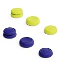 Skull &amp; Co. Skin, CQC and FPS Thumb Grip Set Joystick Cap Analog Stick Cap for Nintendo Switch Joy-Con Controller - Blue + Neon Yellow, 3 Pairs(6pcs)