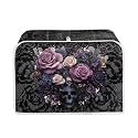 Skull Rose Print Toaster Dust Cover 2 Slice Bread Maker Machine Covers Dust-proof Small Kitchen Appliance Covers, Machine Washable