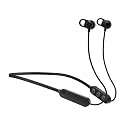 Skullcandy Jib+ in-Ear Wireless Earbuds, Microphone, Splash Resistant, Call, Track, and Volume Control, Work with Android and iOS- Black