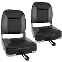 Skureay Boat Seats 2 Pack, Folding Fishing Boat Seat Low Back - Black/Gray