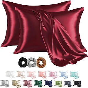 SKVM Satin Silk Pillow Covers Set of