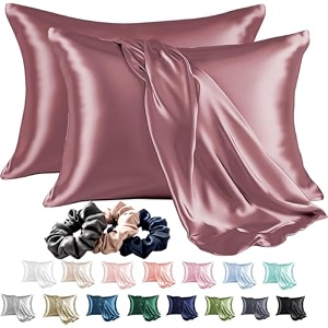 SKVM Satin Silk Pillow Covers Set of