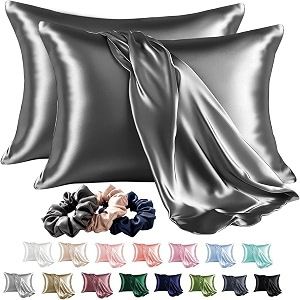 SKVM Satin Silk Pillow Covers Set of
