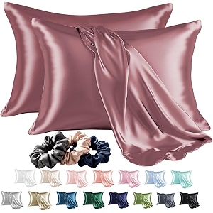 SKVM Satin Silk Pillow Covers Set of