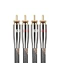 SKW Audiophile Series 6.5ft/2m 2RCA to 2RCA Cable, Triple-Shielded Nylon