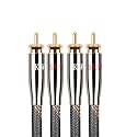 SKW Audiophile Series 9.8ft/3m 2RCA to 2RCA Cable, Triple-Shielded Nylon