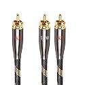 SKW Subwoofer RCA Y-Splitter 4.9ft/1.5m Cable, Male to 2Male RCA UHP Copper