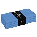 Sky Blue Cloth Napkins 4 Pack, 17x17 Inches, 100% Cotton, Soft, Decorative, Washable Table Linen Decor for Family Meals, Camping, Spring Holidays, Easter Sunday, Light Blue