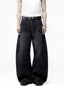 sky collection Wide Leg Men Black Jeans
